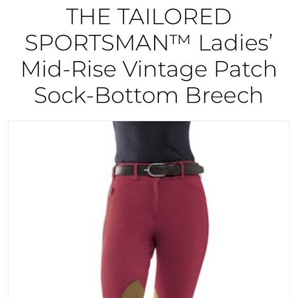 Tailored Sportsman Equestrian Breeches Claret Tan 28R